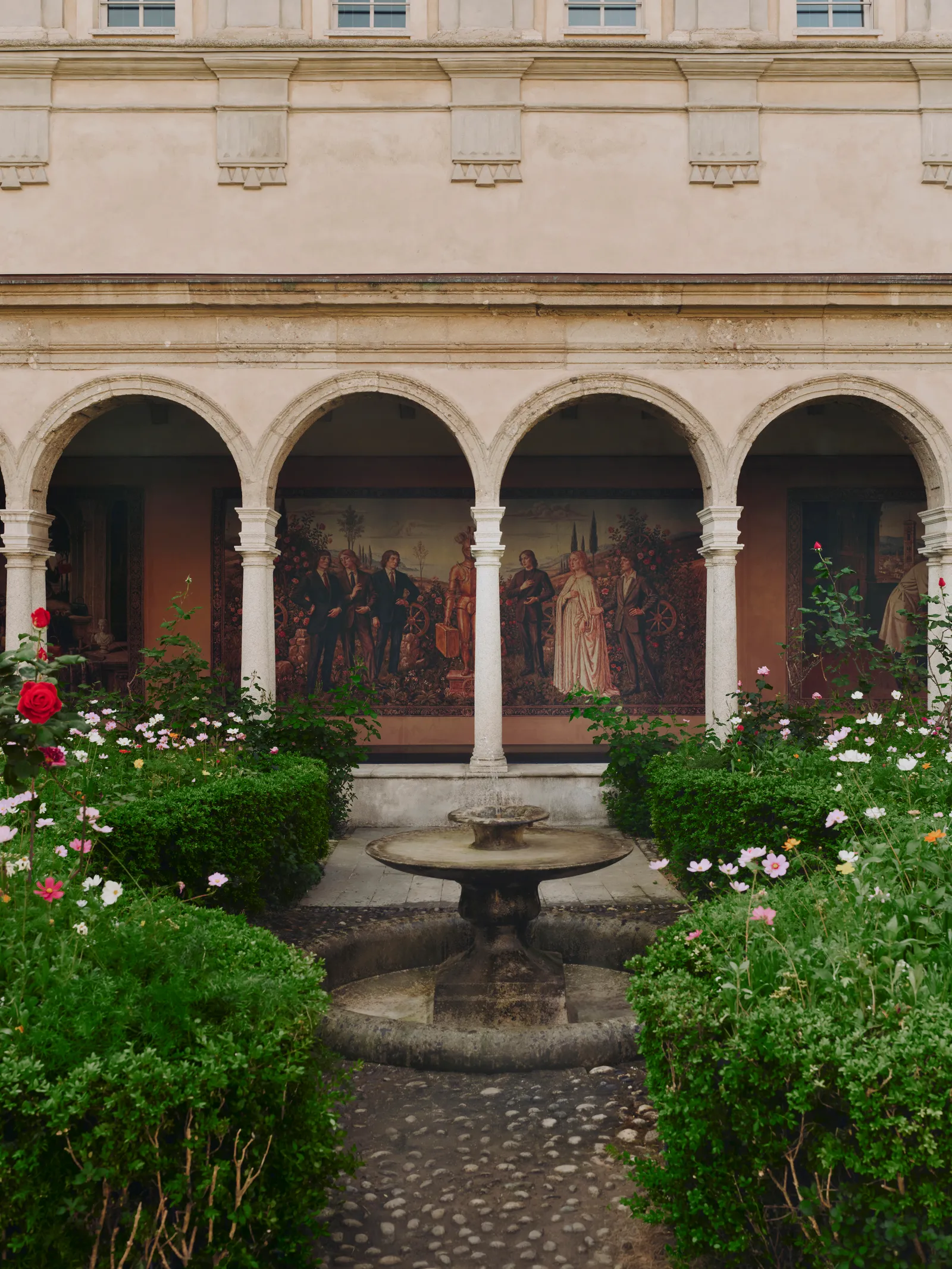 Image may contain Architecture Building House Housing Villa Arch Portico Person and Water