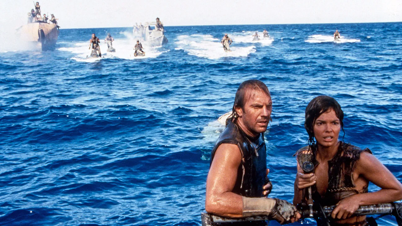 Waterworld, Kevin Costner, Jeanne Tripplehorn, 1995.