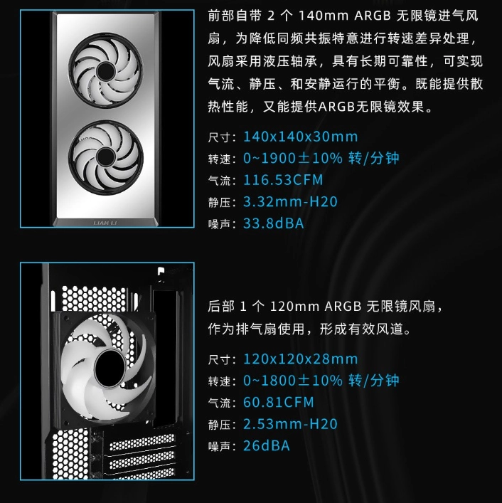 联力推出 439 元 V150 INF 紧凑型机箱:兼容 M-ATX 及背插主板,标配 3 个 ARGB 无限镜