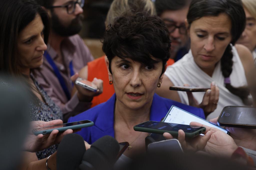 Maribel Vaquero, portavoz del PNV en el Congreso, en declaraciones a los medios.