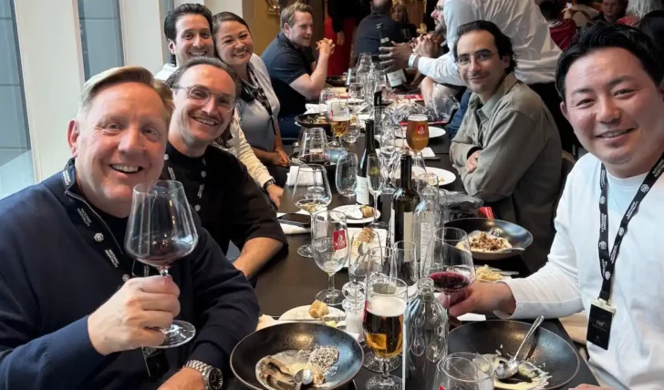 People having dinner at Old Trafford Stadium