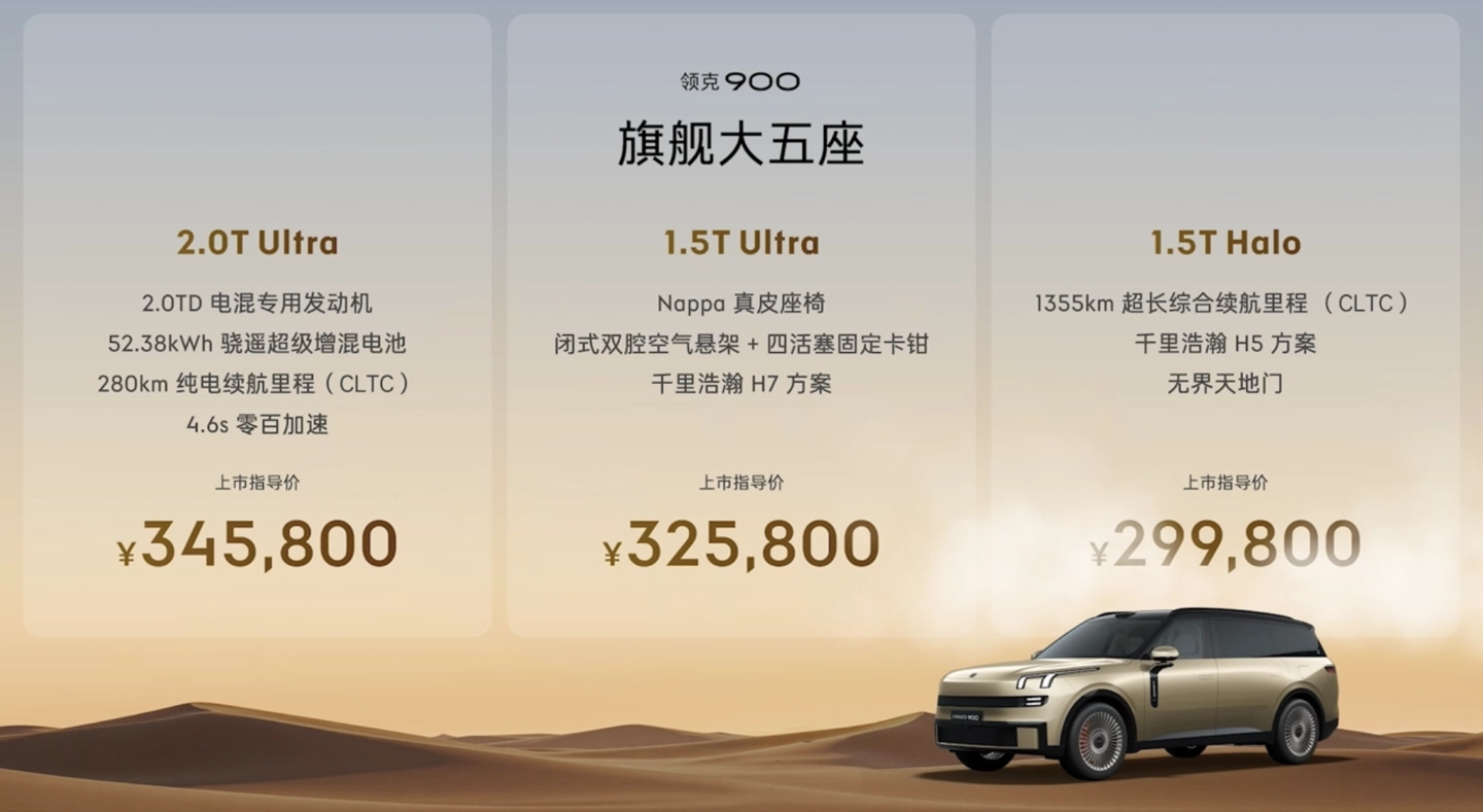 限时置换价 25.48 万元起,领克 900 大五座 SUV 上市