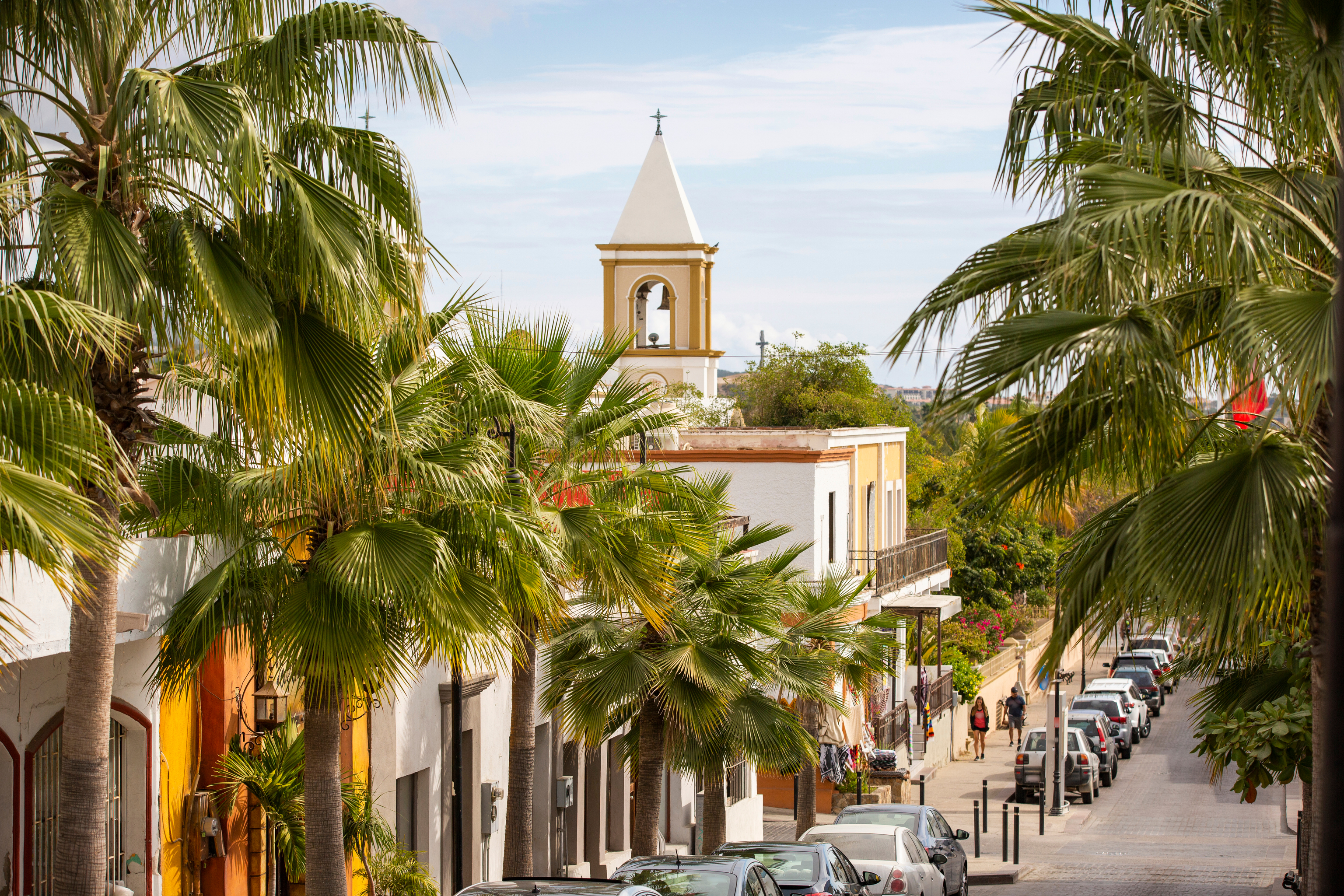 La iglesia de San Jos� del Cabo, al fondo.