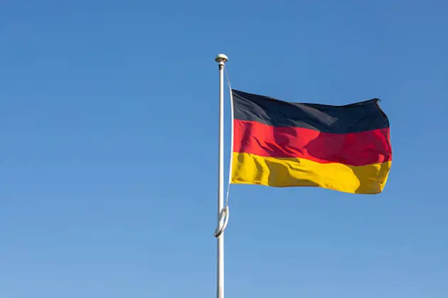 Flag of Germany on sky background