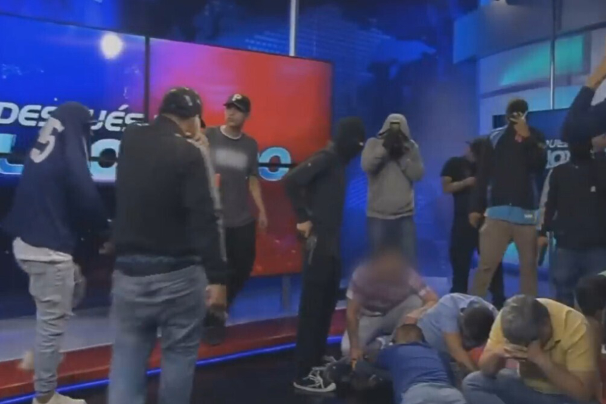 Asalto armado en directo al canal TC Televisi�n en enero de 2024.