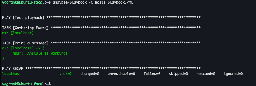 screenshot showing ansible playbook complete terminal installation