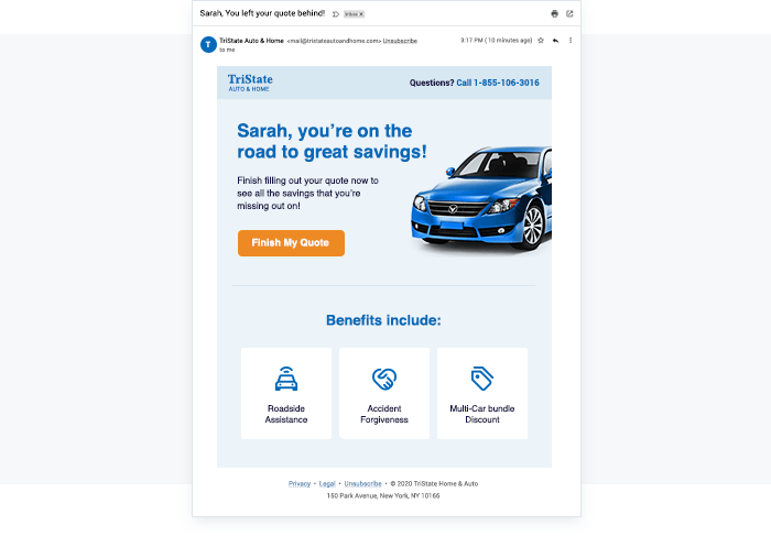Recovering abandoners with contextually relevant emails