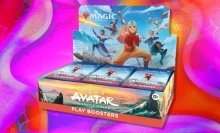 Magic: The Gathering | Avatar: The Last Airbender Play Booster Box on a red, pink, orange, and purple background