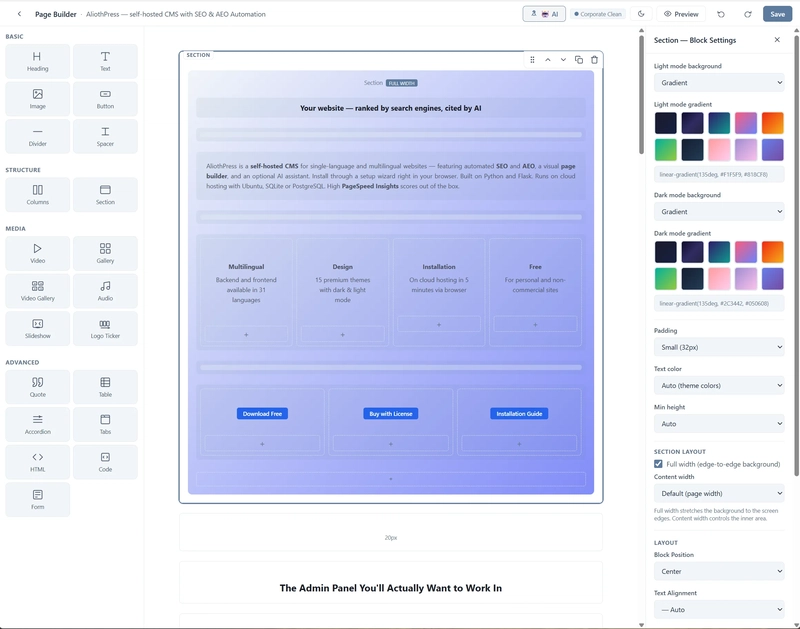 Page Builder AliothPress