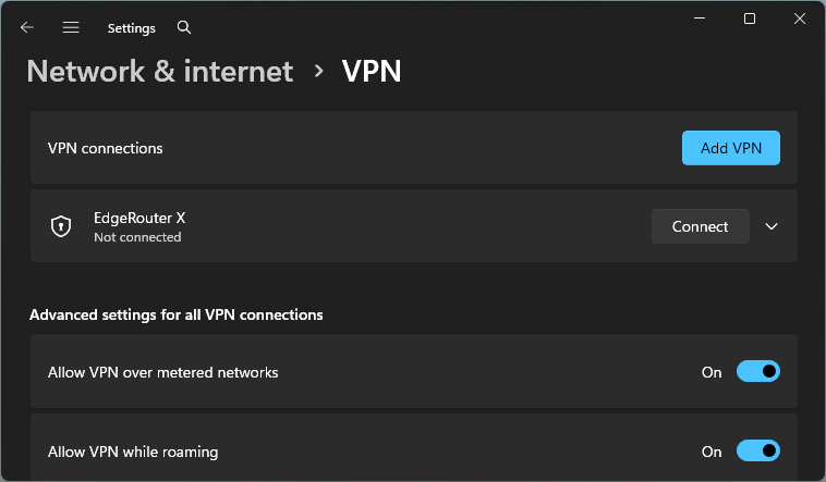 Connect button