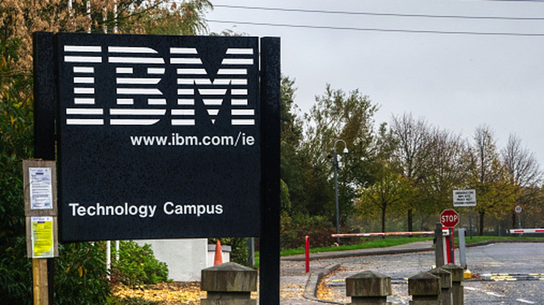 A sign for an IBM corporate campus in Dublin, Ireland.