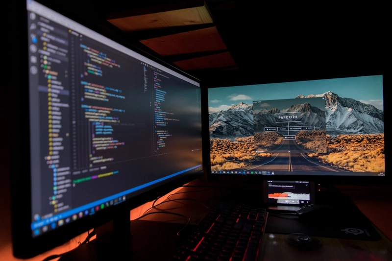 black flat screen computer monitor