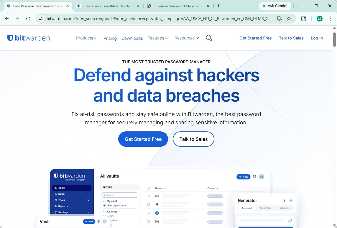 Bitwarden page