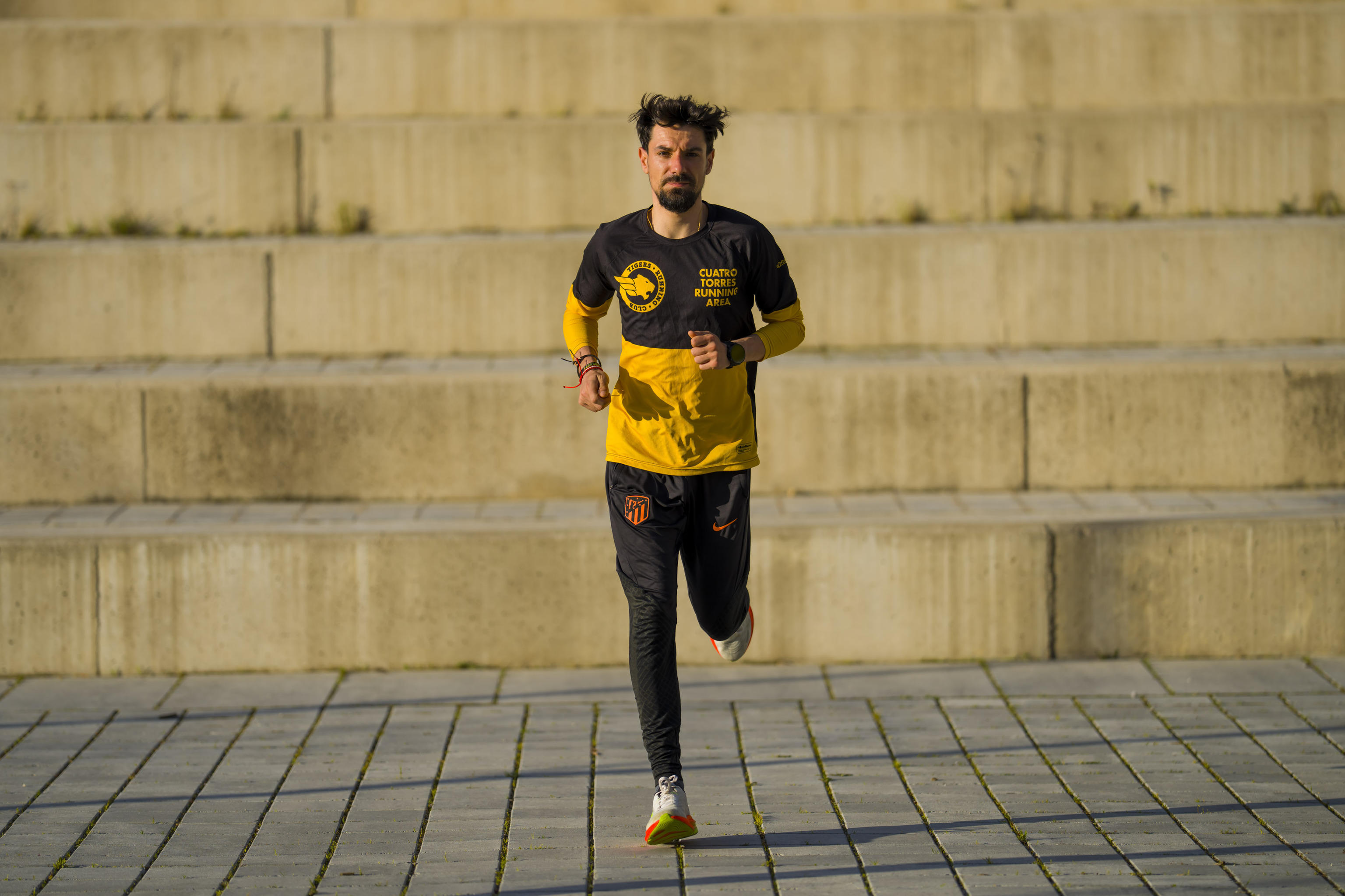 Barbero, en uno de los entrenamientos en las Cuatro Torres de Madrid.