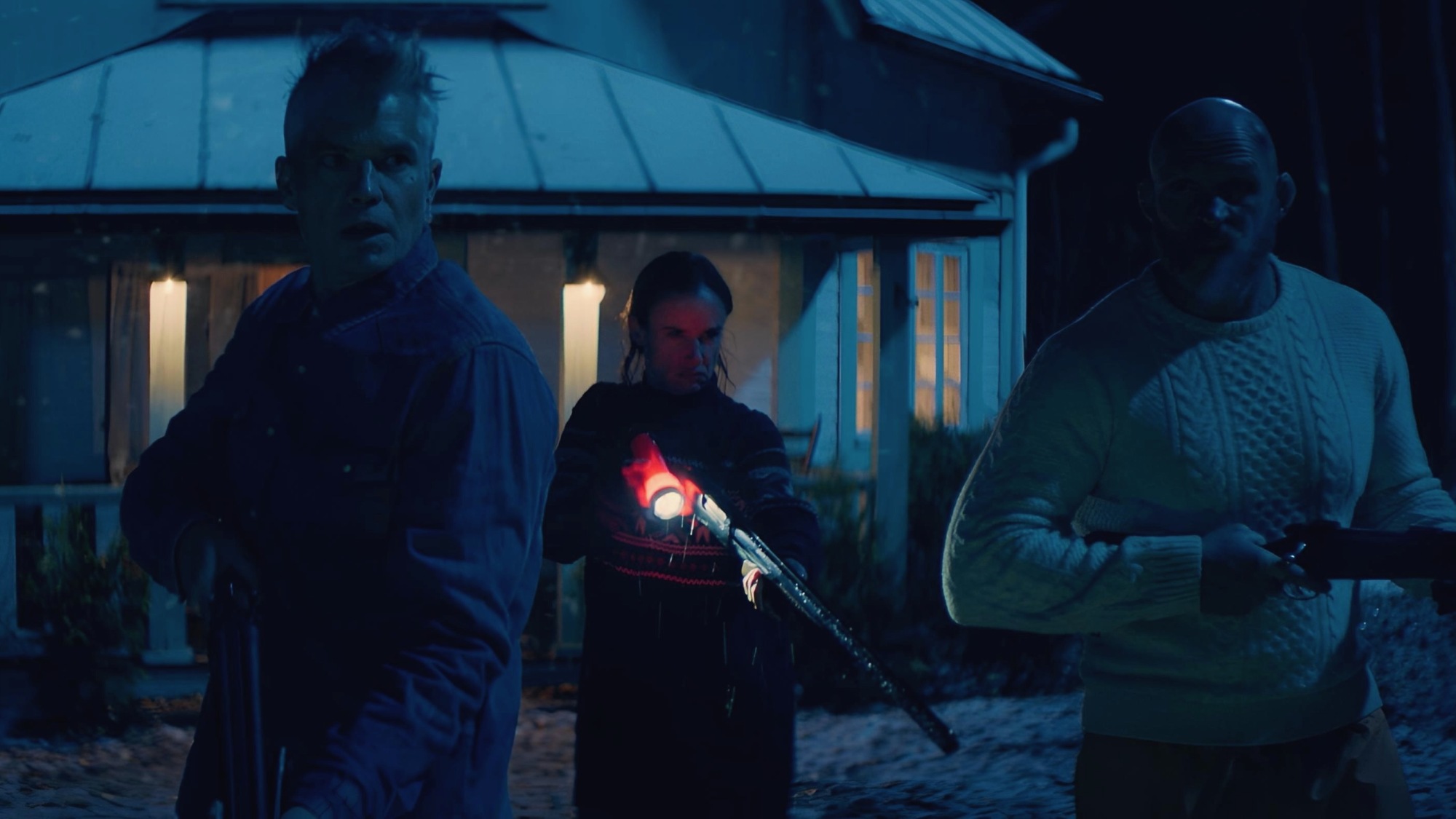 Timothy Olyphant, Juliette Lewis, and Keith Jardine in Jorma Taccone’s "Over Your Dead Body."