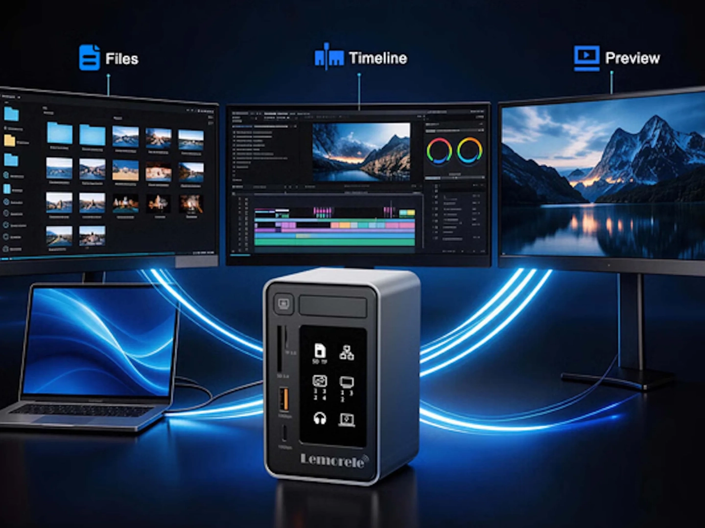 Lemorele TC1000 扩展坞现身众筹:12 合 1 设计,支持连接三台显示器