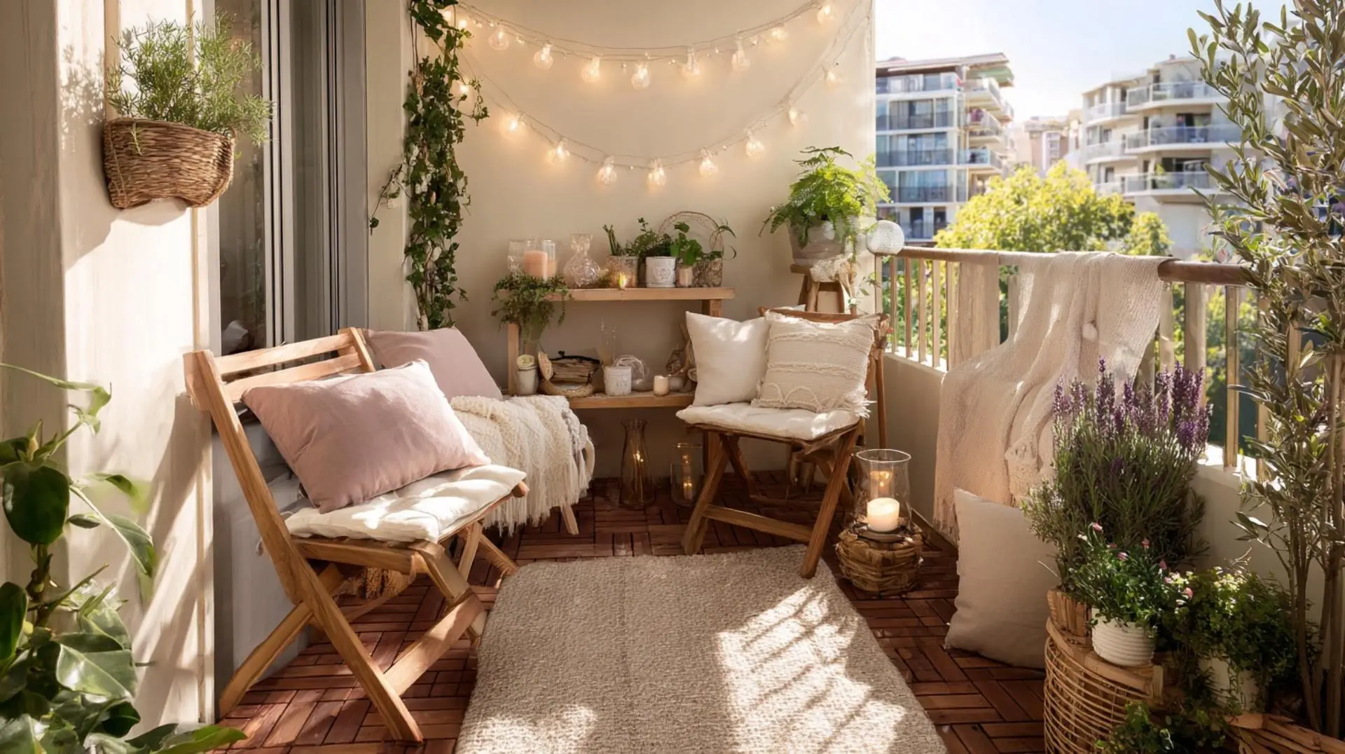 Aunque sea pequeña, las terrazas se convierten en un oasis urbano.