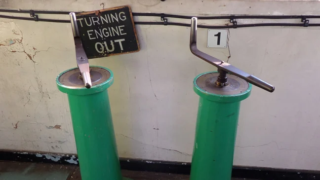 Hydraulic control levers, photo Alun Taylor Hydraulic control levers, photo Alun Taylor