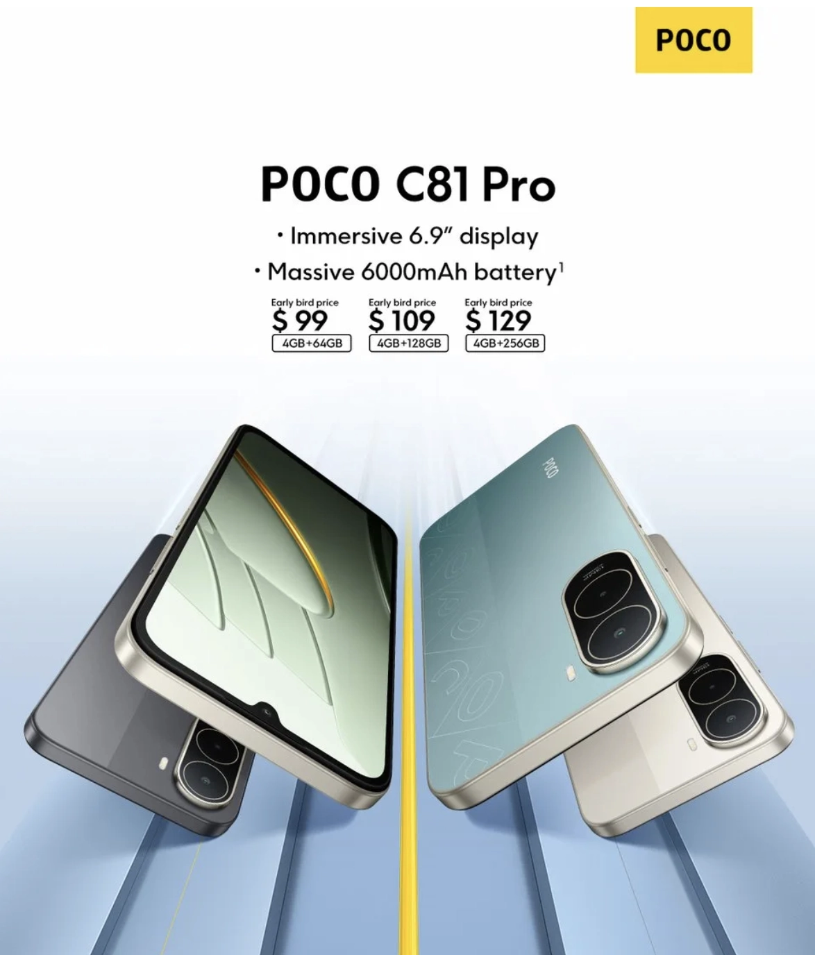 小米海外推出 Poco C81 Pro 手机:紫光展锐 T7250 芯片 + 4GB RAM,64 美元起