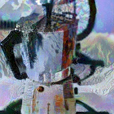 A distorted photograph of a moka coffee pot