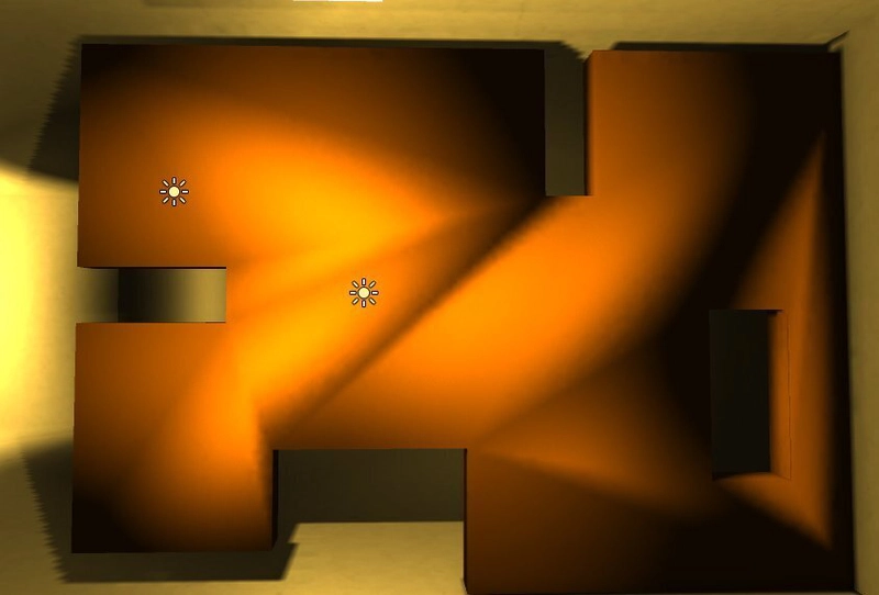 3D mesh surface showing weird lighting artifacts with uneven bright areas and dark patches caused by incorrect normals or lighting issues