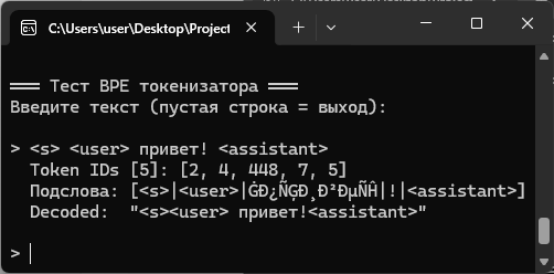 Пример того как модель видит текст: [2, 4, 448, 7, 5]
