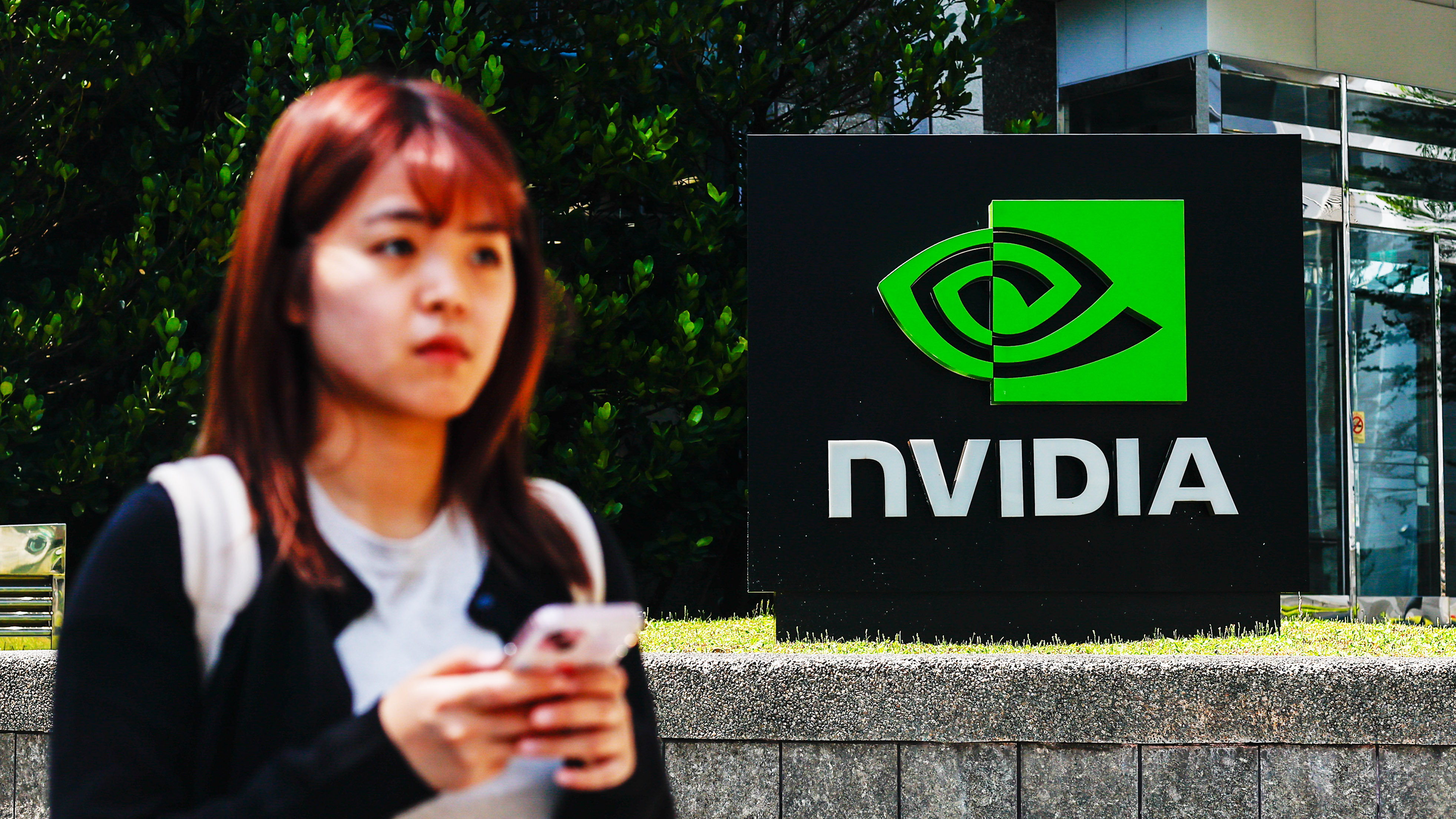TAIPEI, TAIWAN - APRIL 16: The logo of NVIDIA, an American tech company.