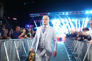 LAS VEGAS, NEVADA - APRIL 20: Cody Rhodes enters the arena during Monday Night RAW at T-Mobile Arena on April 20, 2026 in Las Vegas, Nevada. (Photo by Rich Wade/WWE Via Getty Images)