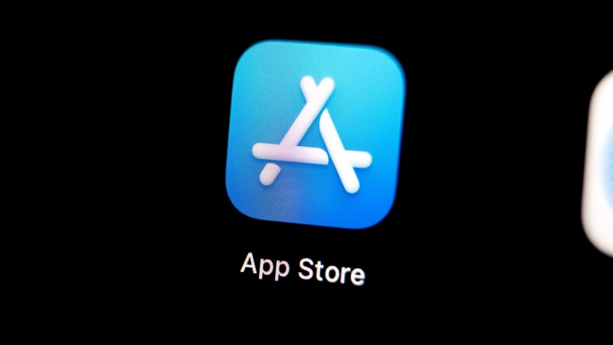 close-up look at apple app store logo on iphone