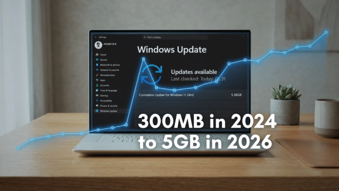 微软 Win11 更新已触及 5GB,累积机制和 AI 组件成推手 Windows updates have grown drastically in size when compared to 2024