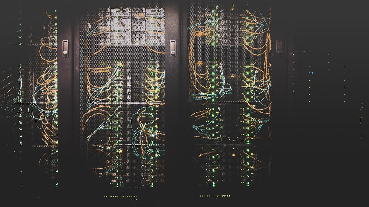Servers in a rack representing self-hosted infrastructure