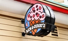 A Ben and Jerry's Ice Cream shop sign