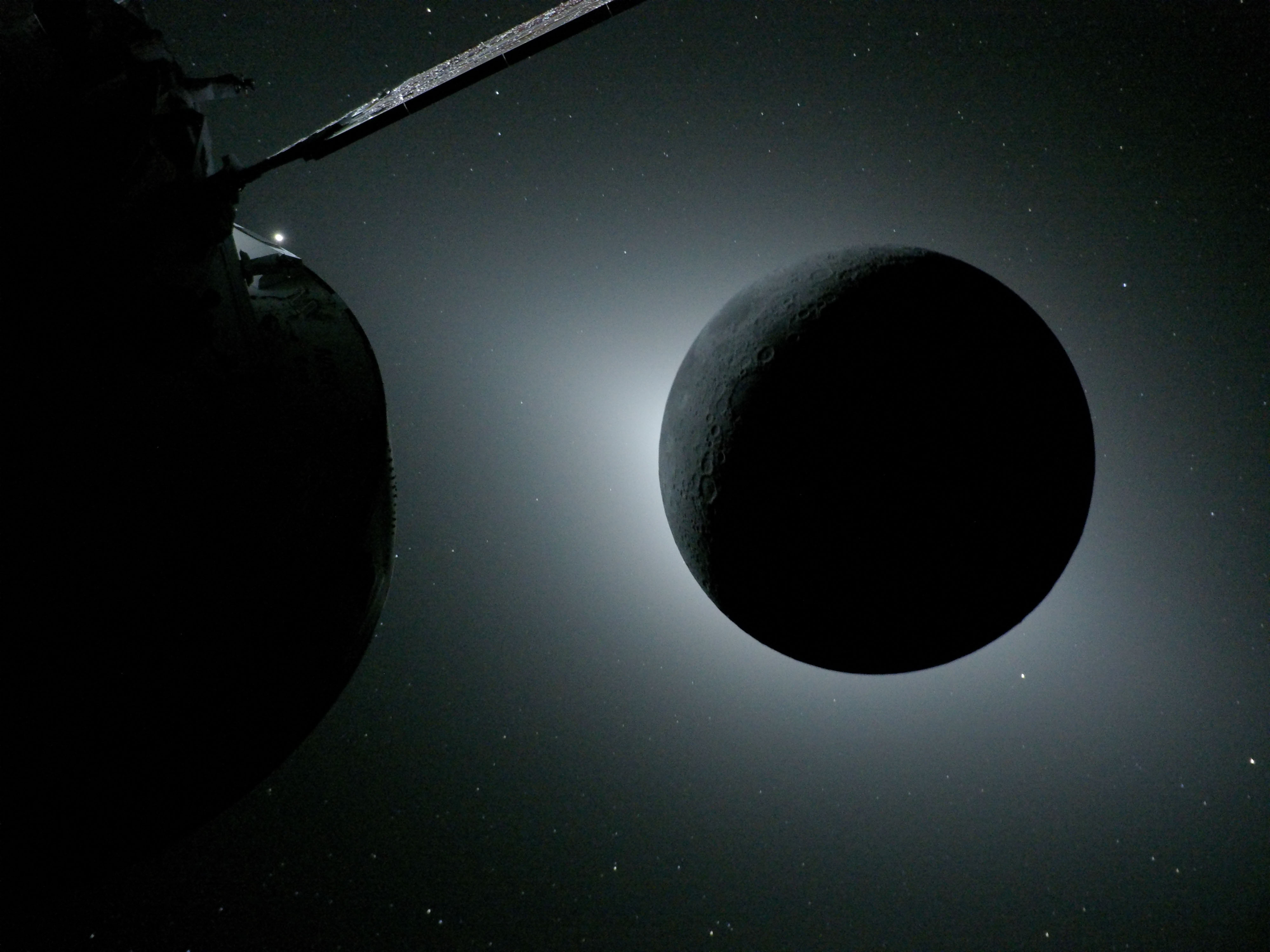 The lunar eclipse from the far side of the moon taken from the Artemis II