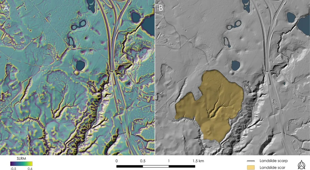 Imágenes LiDAR de las zonas alrededor de Raknehaugen