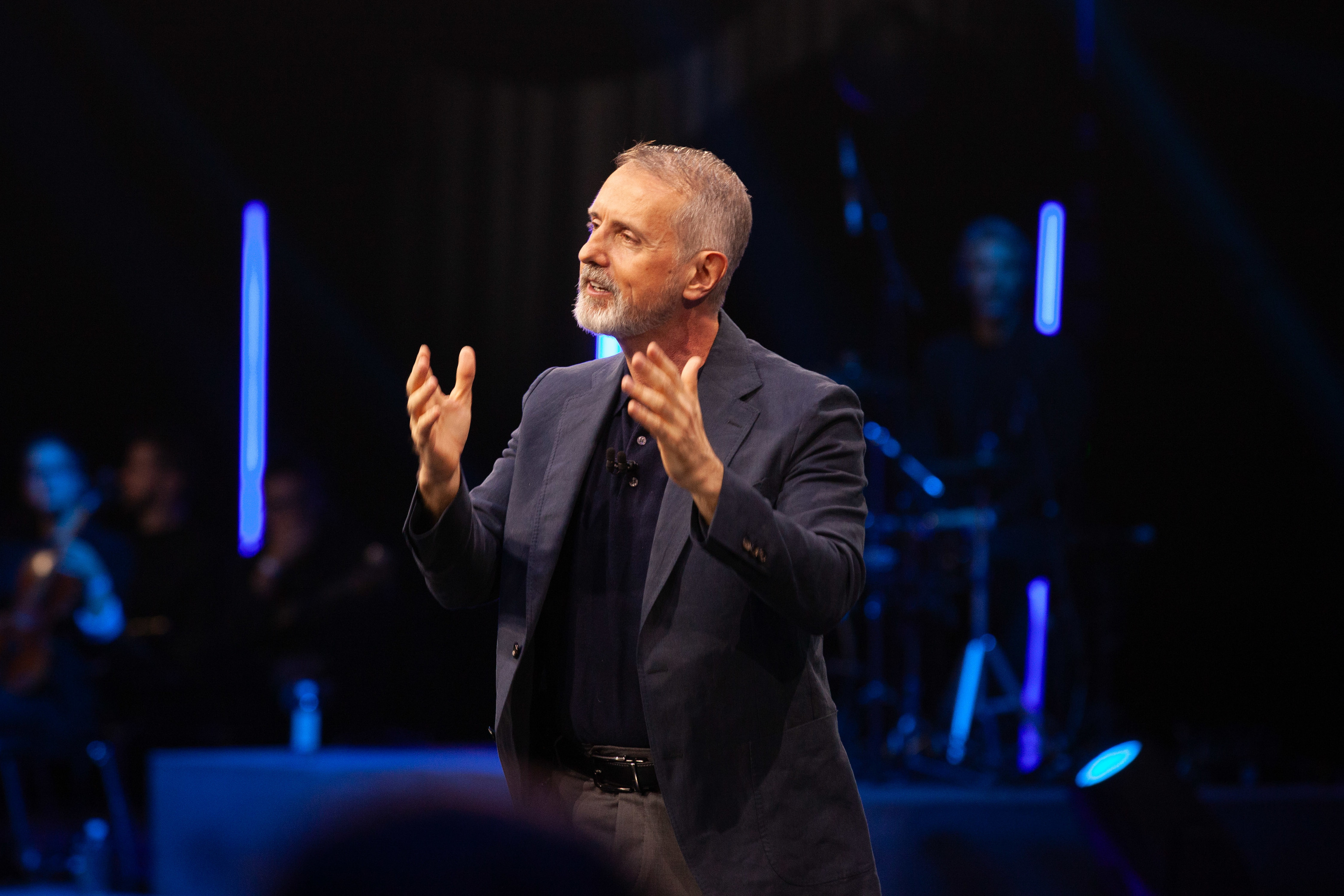 El presidente de Telef�nica, Marc Murtra, en el Movistar Arena