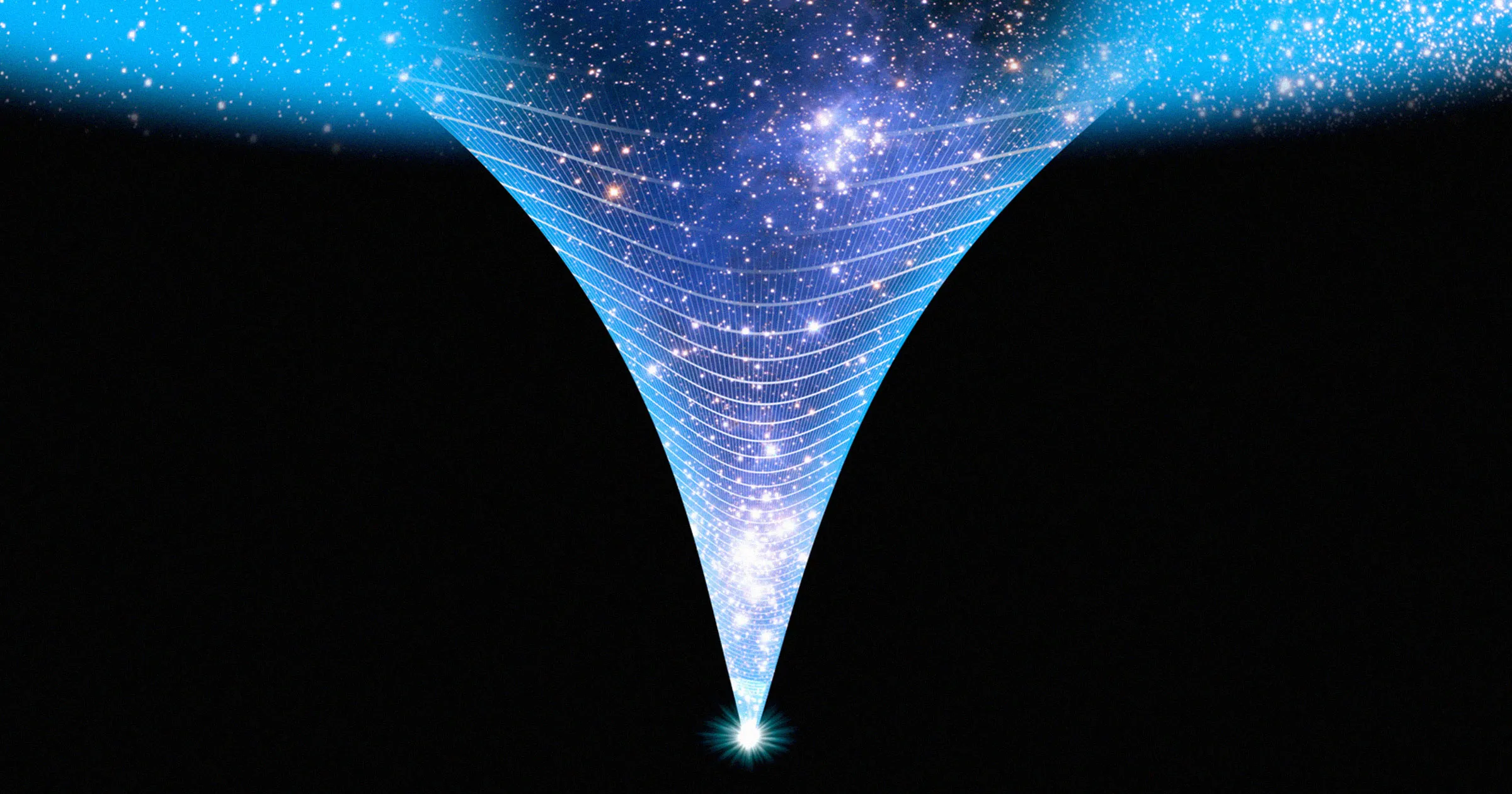Illustration shows an abstract representation of the universe.