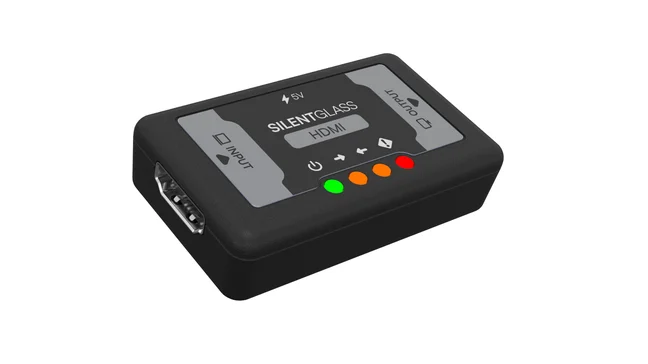 NCSC's SilentGlass HDMI device. Image courtesy of the NCSC.