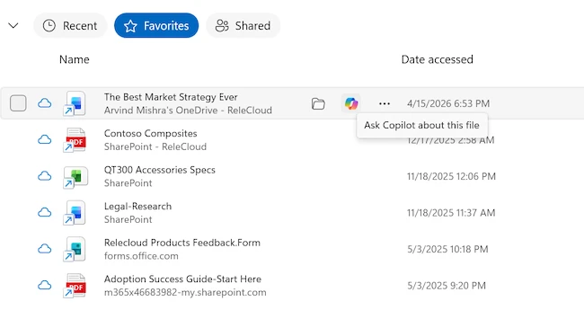 Ask Copilot in File Explorer OneDrive intelligence collaboration updates