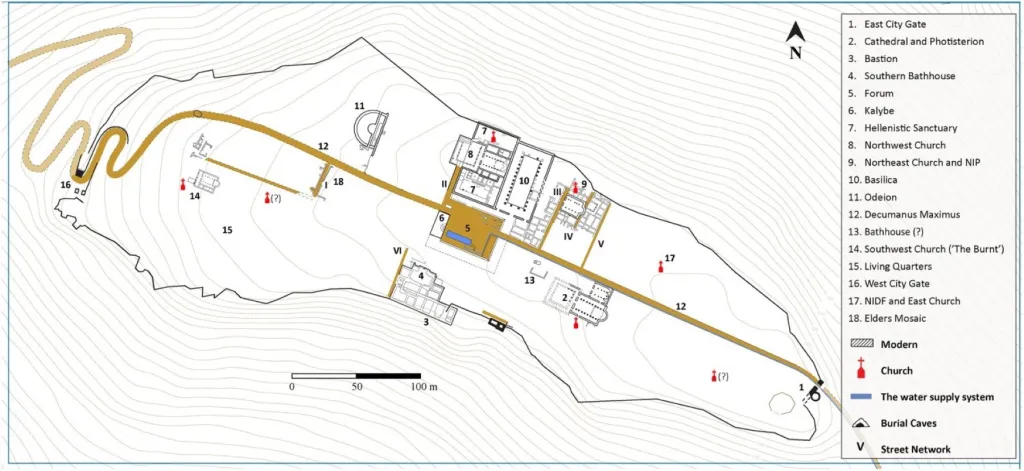 Plano del yacimiento de Hippos