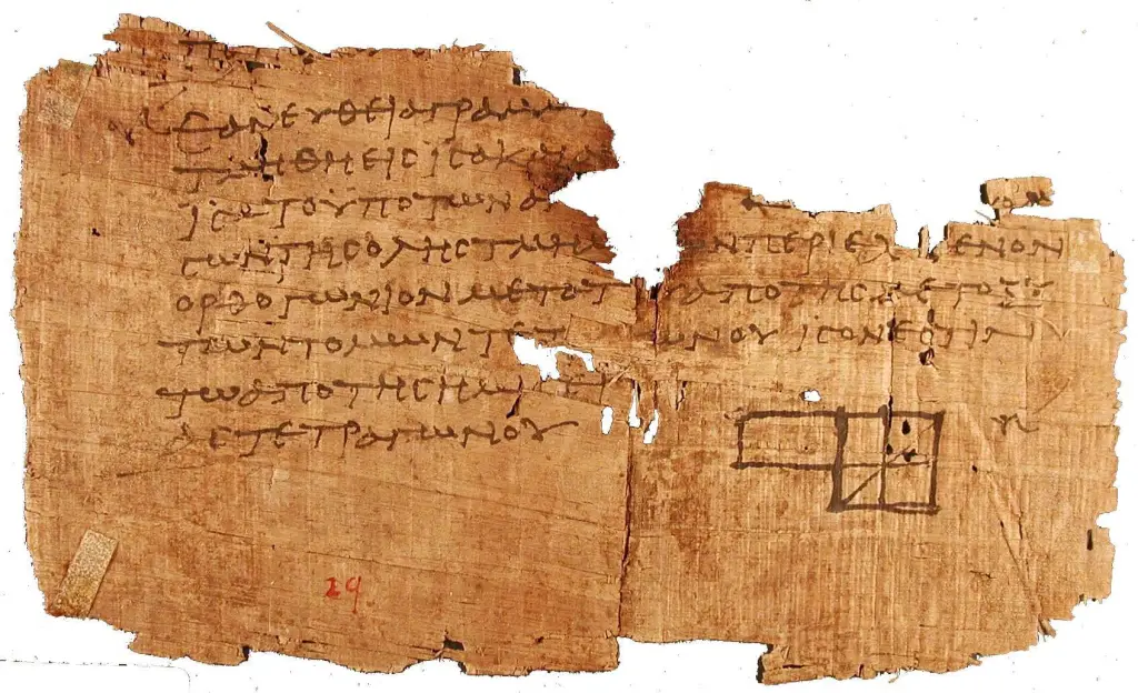 Fragmento de los Elementos de Euclides en un papiro de Oxirrinco