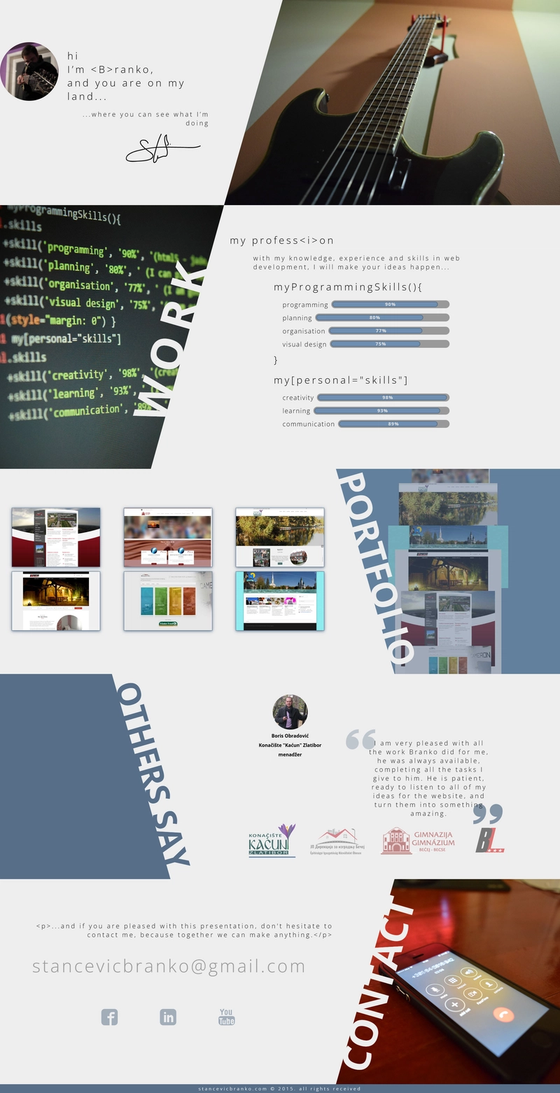 The first version of stancevicbranko.com