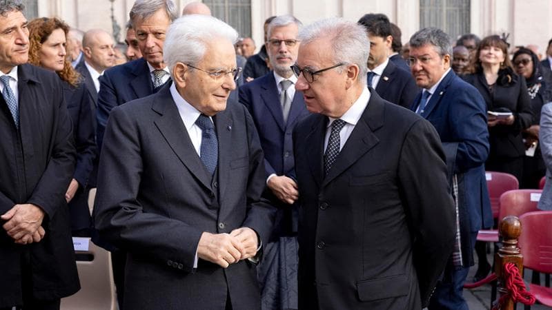 Sergio Mattarella con Alfredo Mantovano