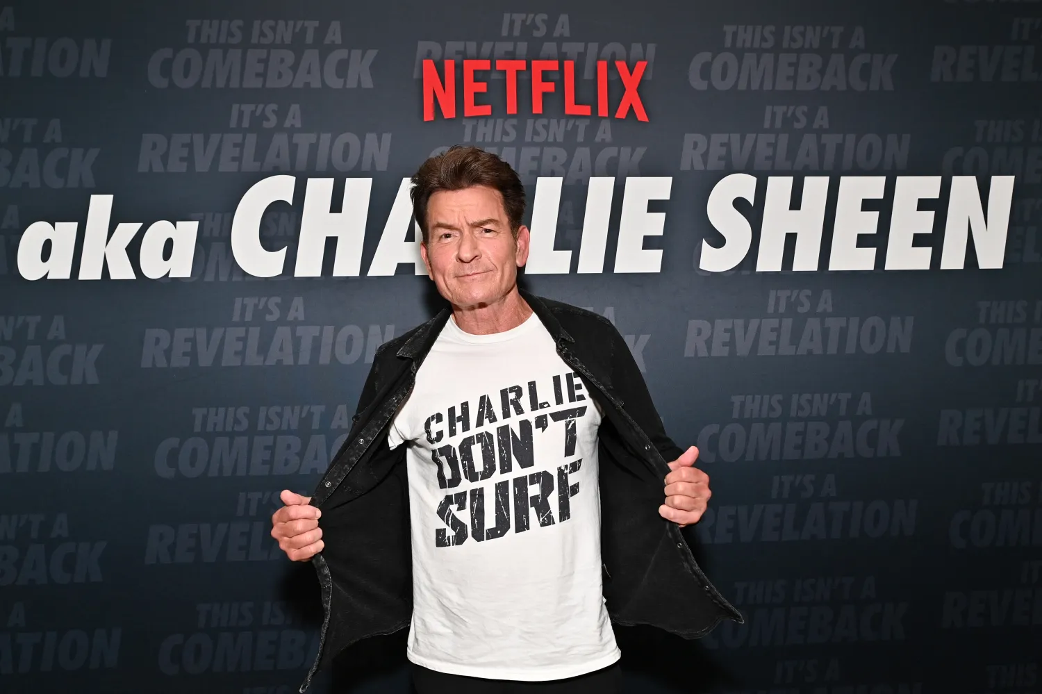 Charlie Sheen attended a FYC event for his Netflix docuseries aka Charlie Sheen in L.A. on Wednesday.