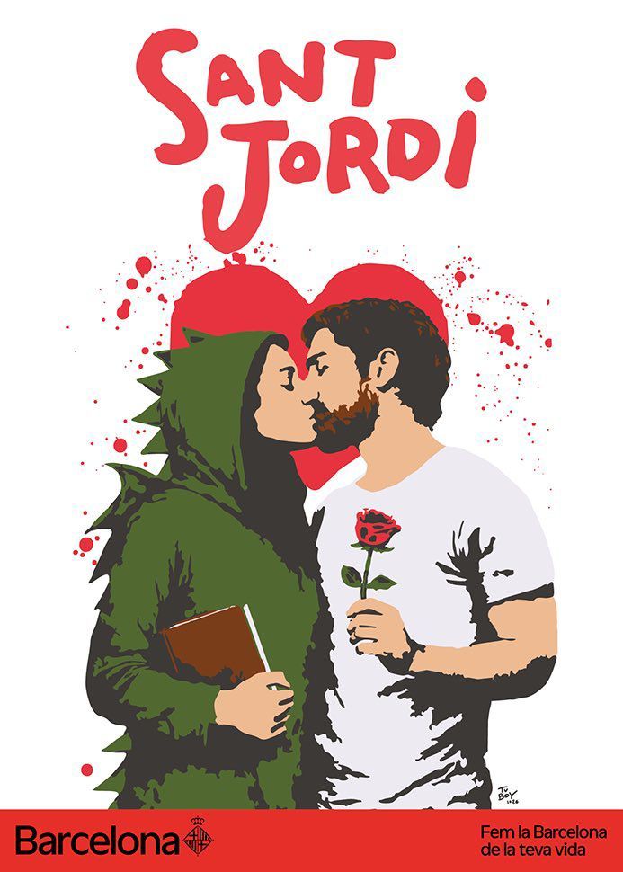 Cartel de Sant Jordi del Ayuntamiento de Barcelona..