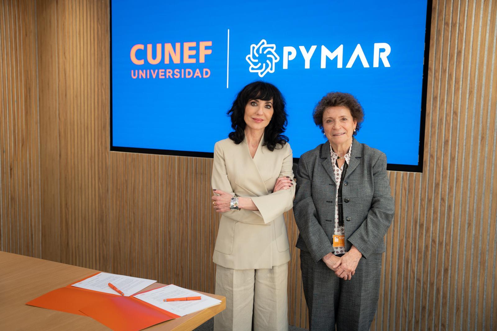 Almudena L�pez del Pozo, CEO de Pymar (i) y la rectora de Cunef Universidad, Ana I. Fern�ndez