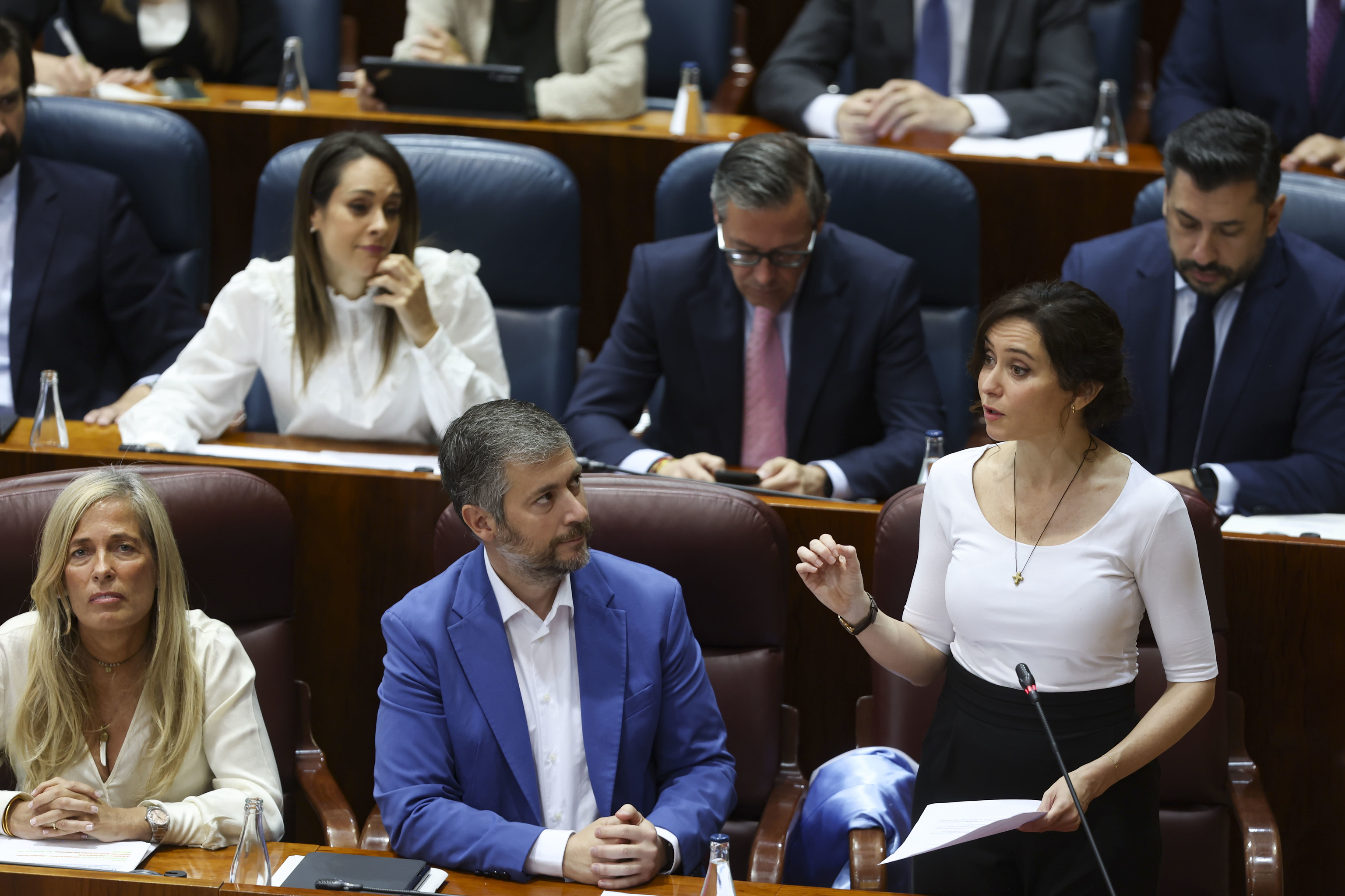 Ayuso, este jueves en la Asamblea de Madrid.