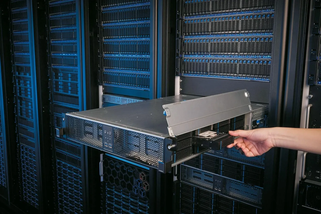 A server housing system made by Chenbro Micom. Photo courtesy of the company