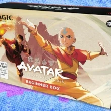 The Magic: The Gathering Avatar: The Last Airbender Beginner Box on a blue and purple background