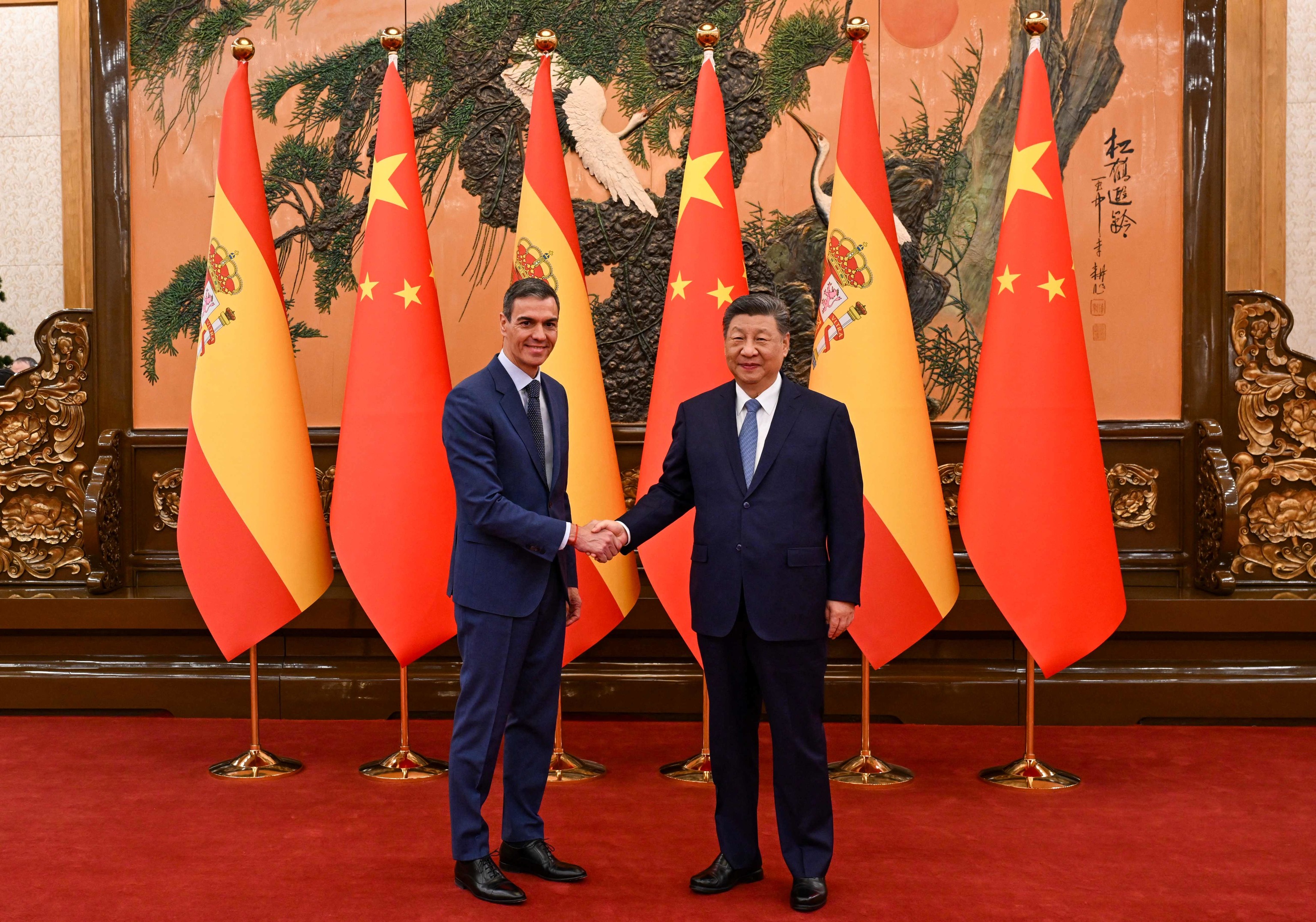 Pedro S�nchez, durante su encuentro con Xi Jinping, en Pek�n.