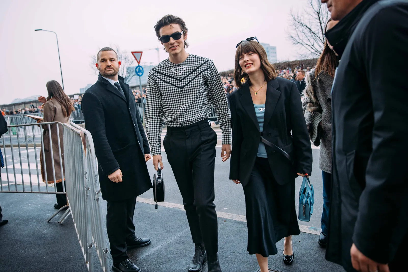 Louis Partridge wears Prada. Milan fall 2023 menswear